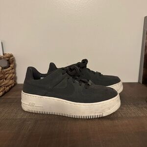 Nike Black Suede Air Force Ones